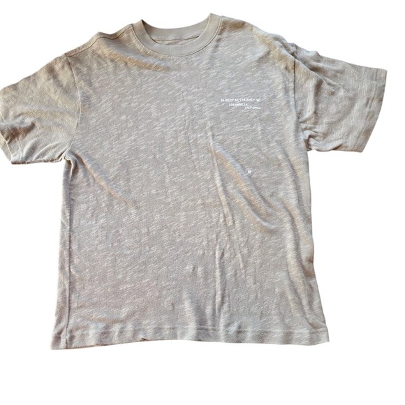 PacSun Tan Knit T-Shirt - 100% Cotton - Silver Lake - Size Medium #1151 - Picture 1 of 7